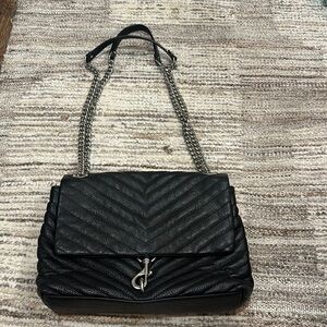Rebecca Minkoff Black leather fall flap